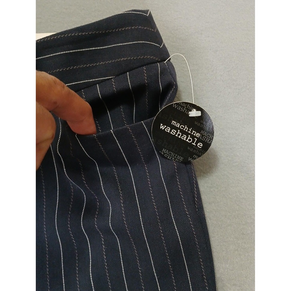 Apostrophe Womens‎ Vanessa Navy Pinstripe Wide Straight Leg Dress Pants Size 6 - Picture 8 of 14